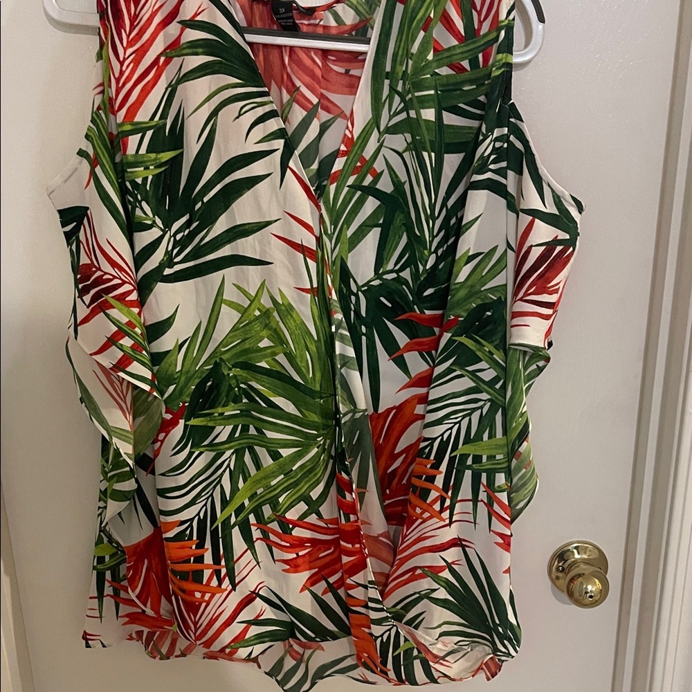 INC International Concepts Tropical Print Blouse